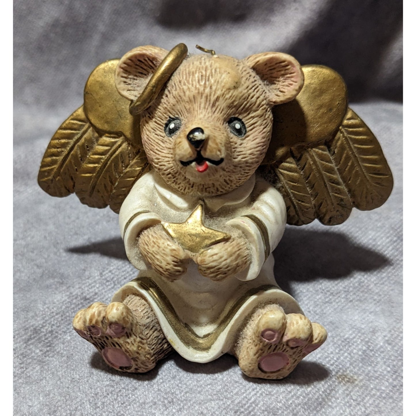 Vintage 1996 Claires Angel Bear Holiday FIgurine