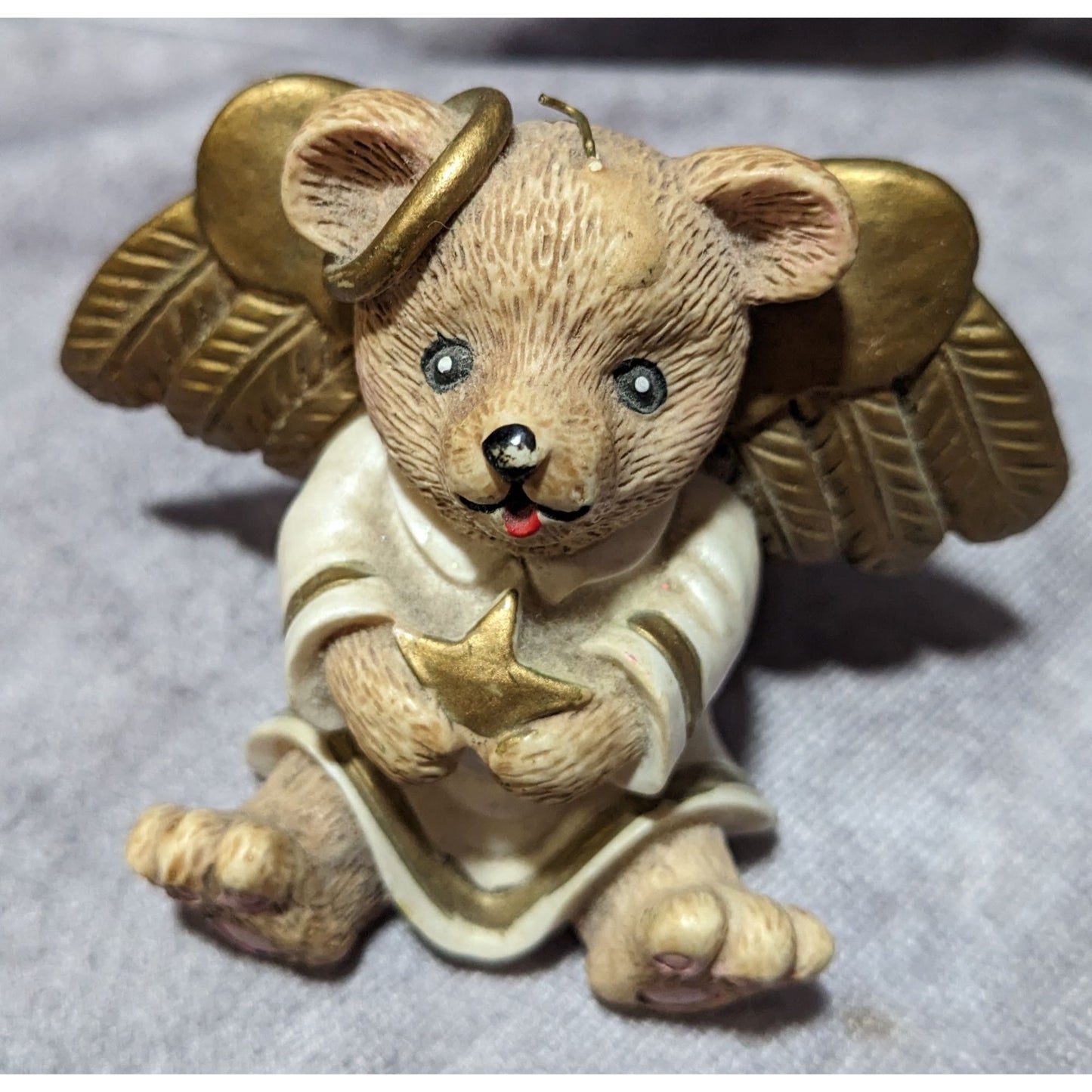 Vintage 1996 Claires Angel Bear Holiday FIgurine