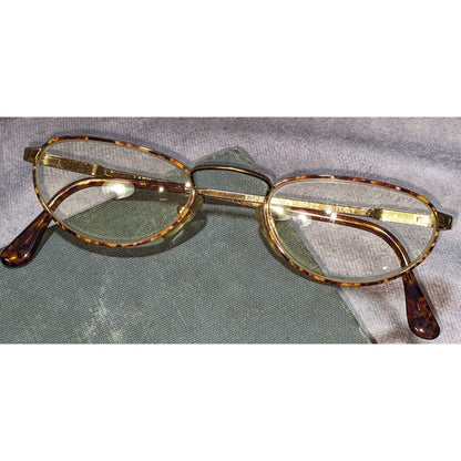 Espressioni Lady Flex Tortoise Shell Eyeglass Frames Gold Accents Made In Italy