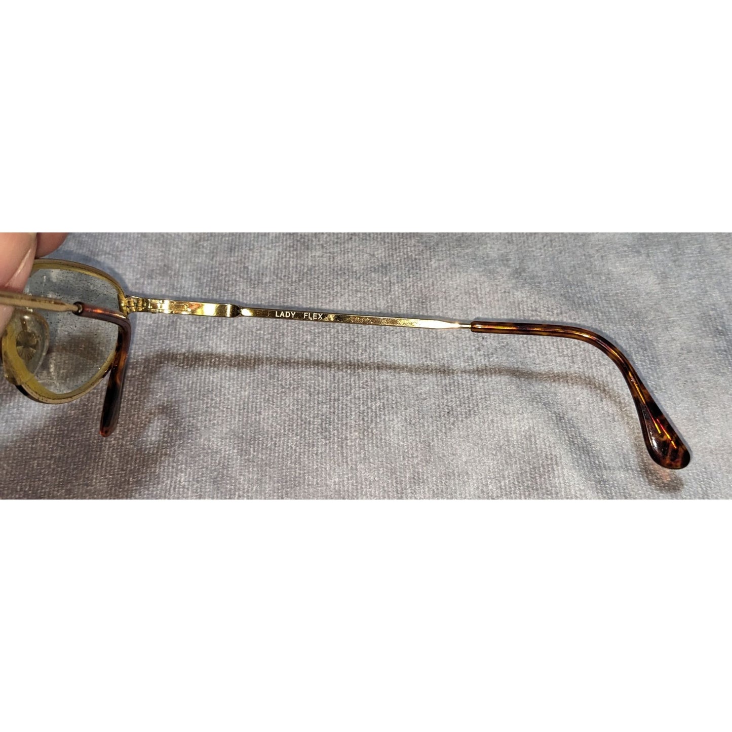 Espressioni Lady Flex Tortoise Shell Eyeglass Frames Gold Accents Made In Italy