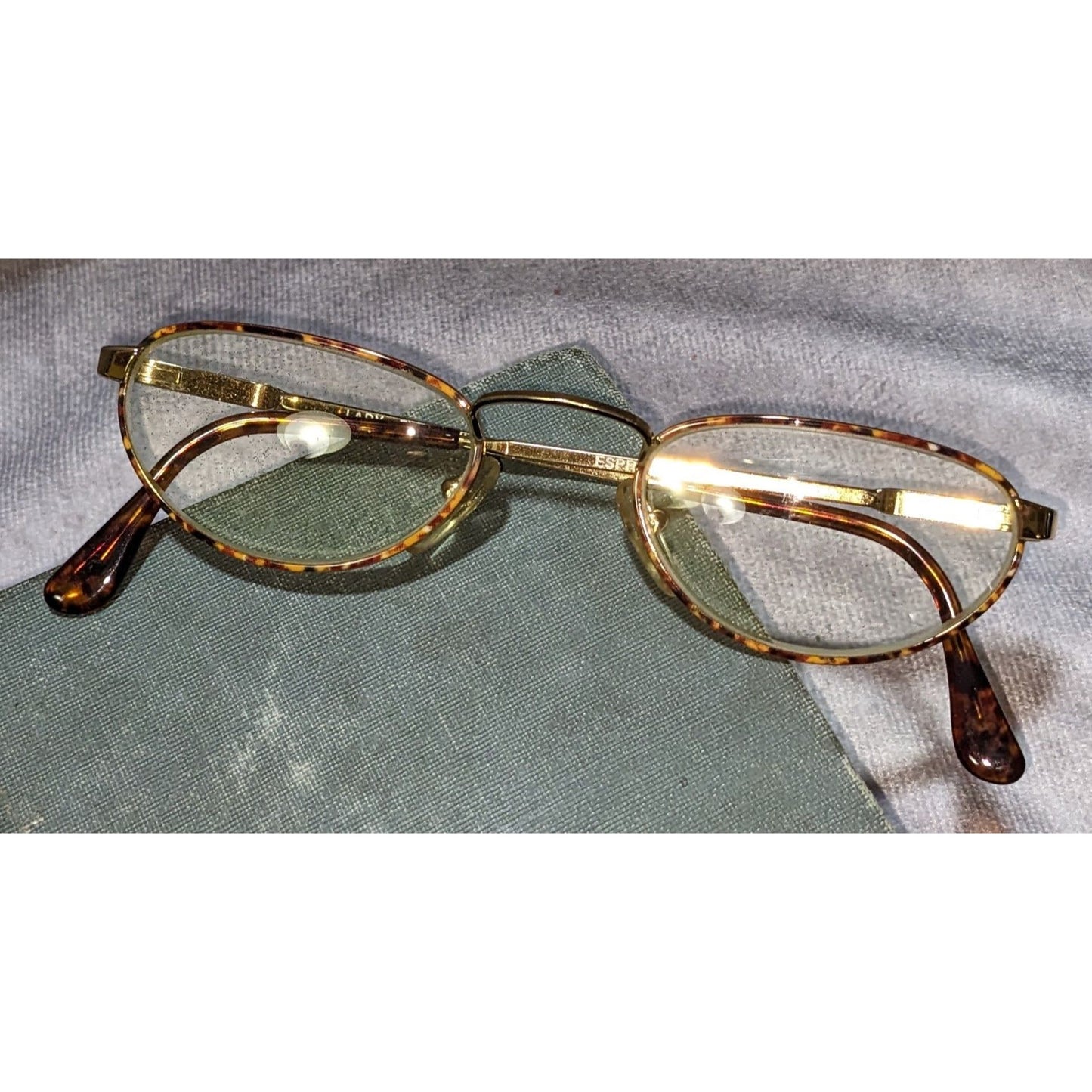 Espressioni Lady Flex Tortoise Shell Eyeglass Frames Gold Accents Made In Italy