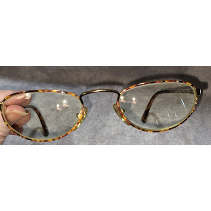 Espressioni Lady Flex Tortoise Shell Eyeglass Frames Gold Accents Made In Italy
