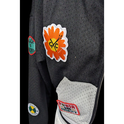 Cross Colours Black Pride Patch Black And Grey Zip Up Hoodie Size XS
