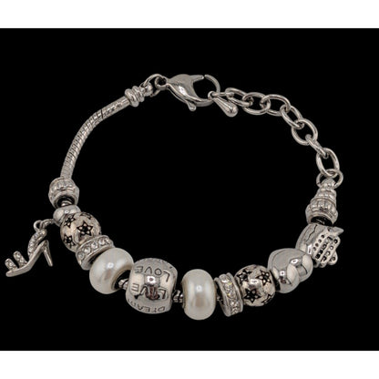 Elegant Glam European Beaded Charm Bracelet