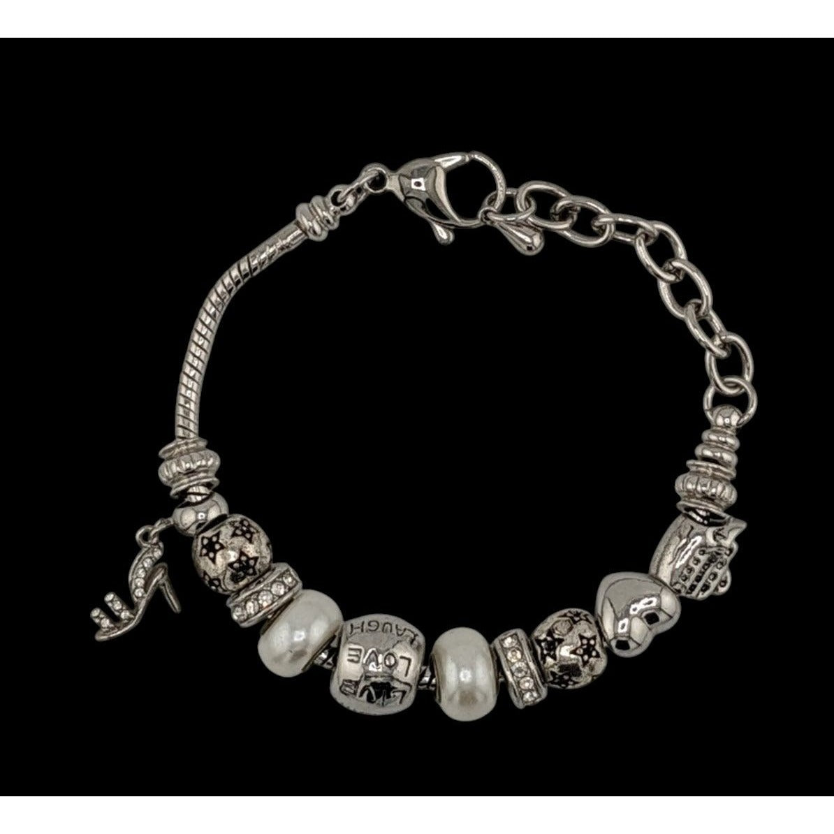 Elegant Glam European Beaded Charm Bracelet