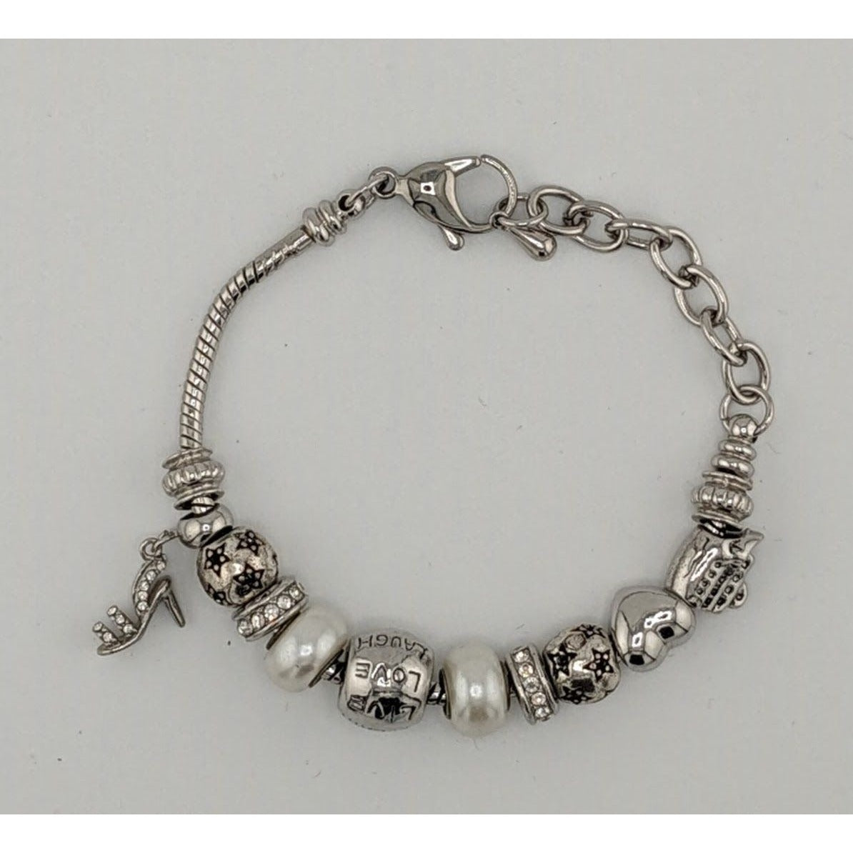 Elegant Glam European Beaded Charm Bracelet