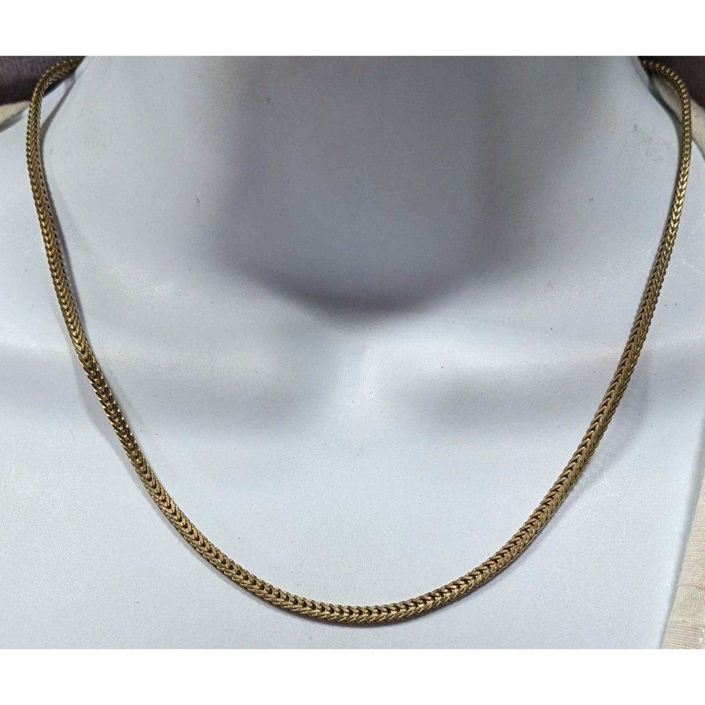 Vintage Hollow Wheat Chain Gold Tone With Lobster Clasp
