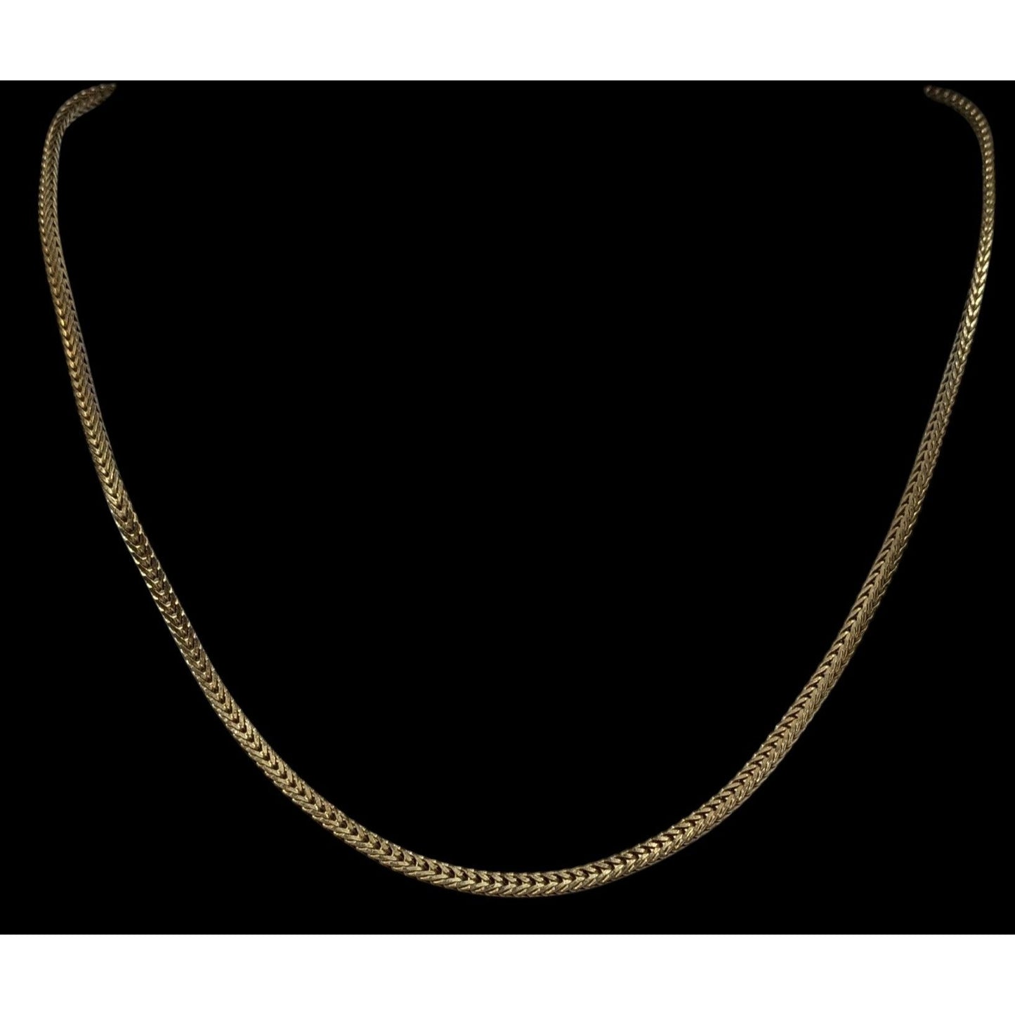 Vintage Hollow Wheat Chain Gold Tone With Lobster Clasp