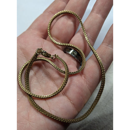 Vintage Hollow Wheat Chain Gold Tone With Lobster Clasp