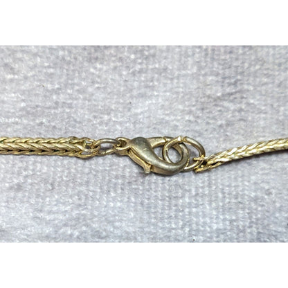 Vintage Hollow Wheat Chain Gold Tone With Lobster Clasp