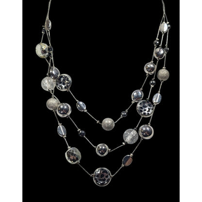 NY & Co Safari Glam Animal Print Silver Tone Layered Necklace