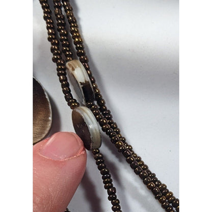 Bohemian Retro Multilayer Glass And Shell Beaded Necklace