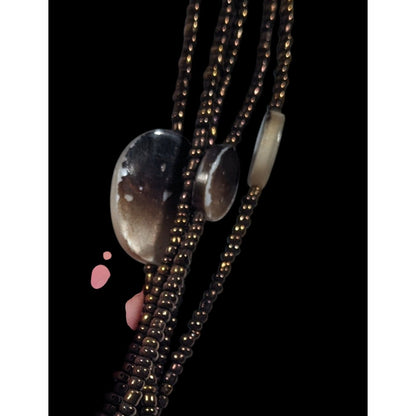 Bohemian Retro Multilayer Glass And Shell Beaded Necklace