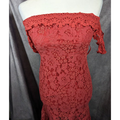Love Triangle Coral Lace Cold Shoulder Floral Dress Size 10