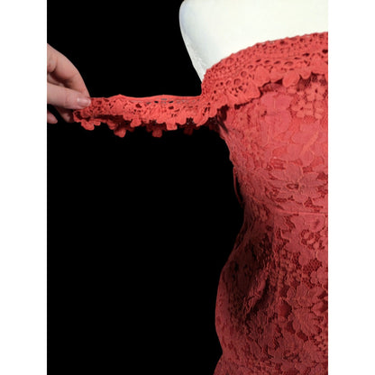 Love Triangle Coral Lace Cold Shoulder Floral Dress Size 10