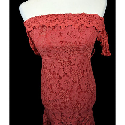 Love Triangle Coral Lace Cold Shoulder Floral Dress Size 10