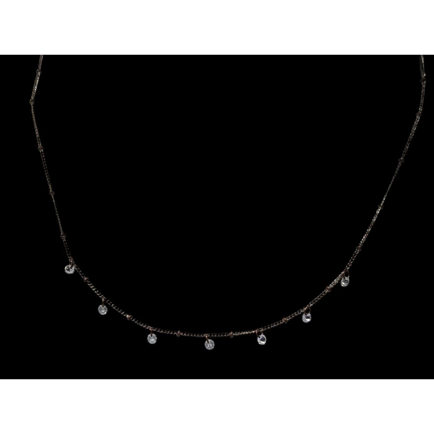 Icing Minimalist Sparkly Gemmed Silver Tone Necklace