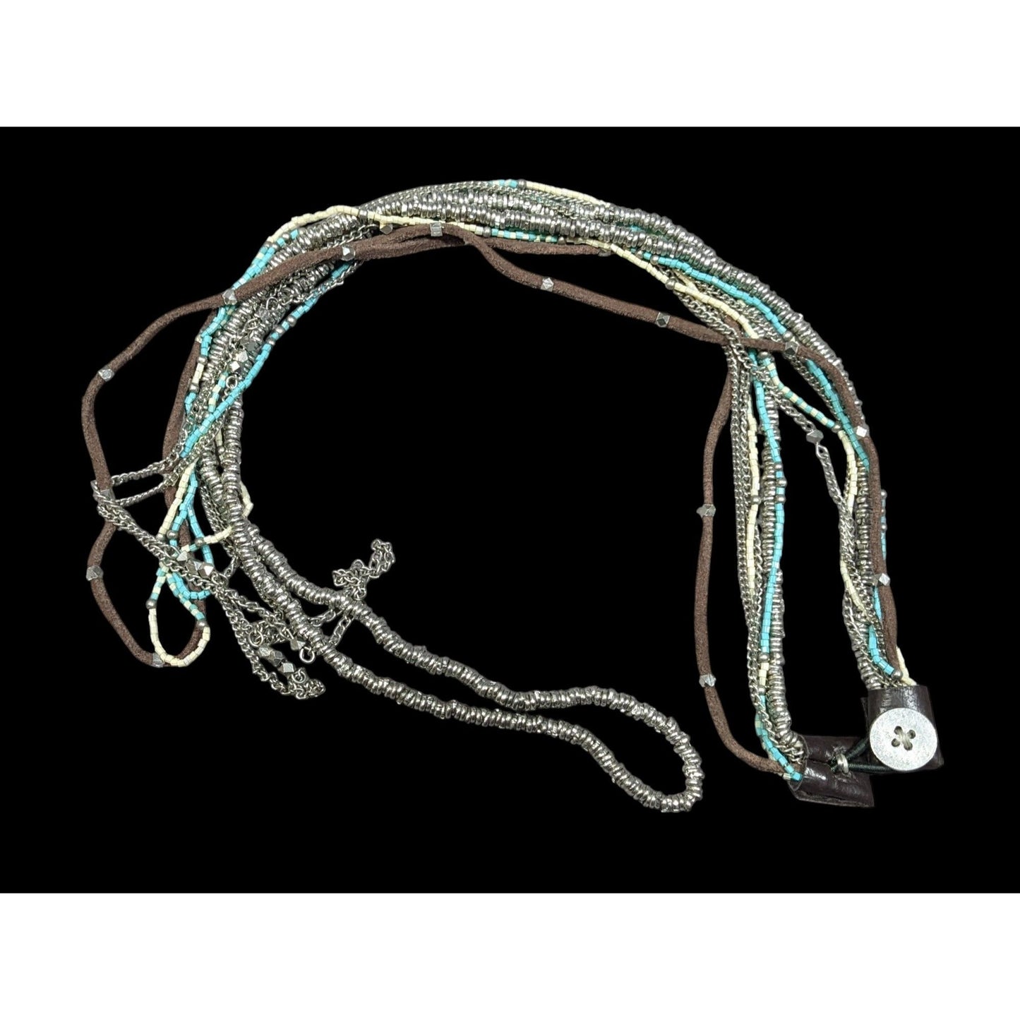 Jean Day Western Multilayer Bohemian Bead And Chain Necklace