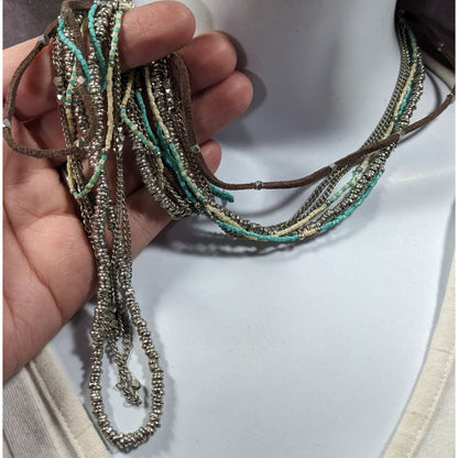 Jean Day Western Multilayer Bohemian Bead And Chain Necklace