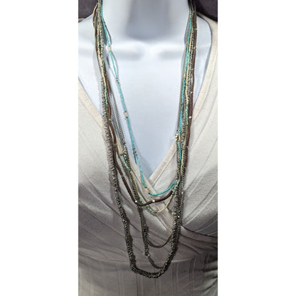 Jean Day Western Multilayer Bohemian Bead And Chain Necklace