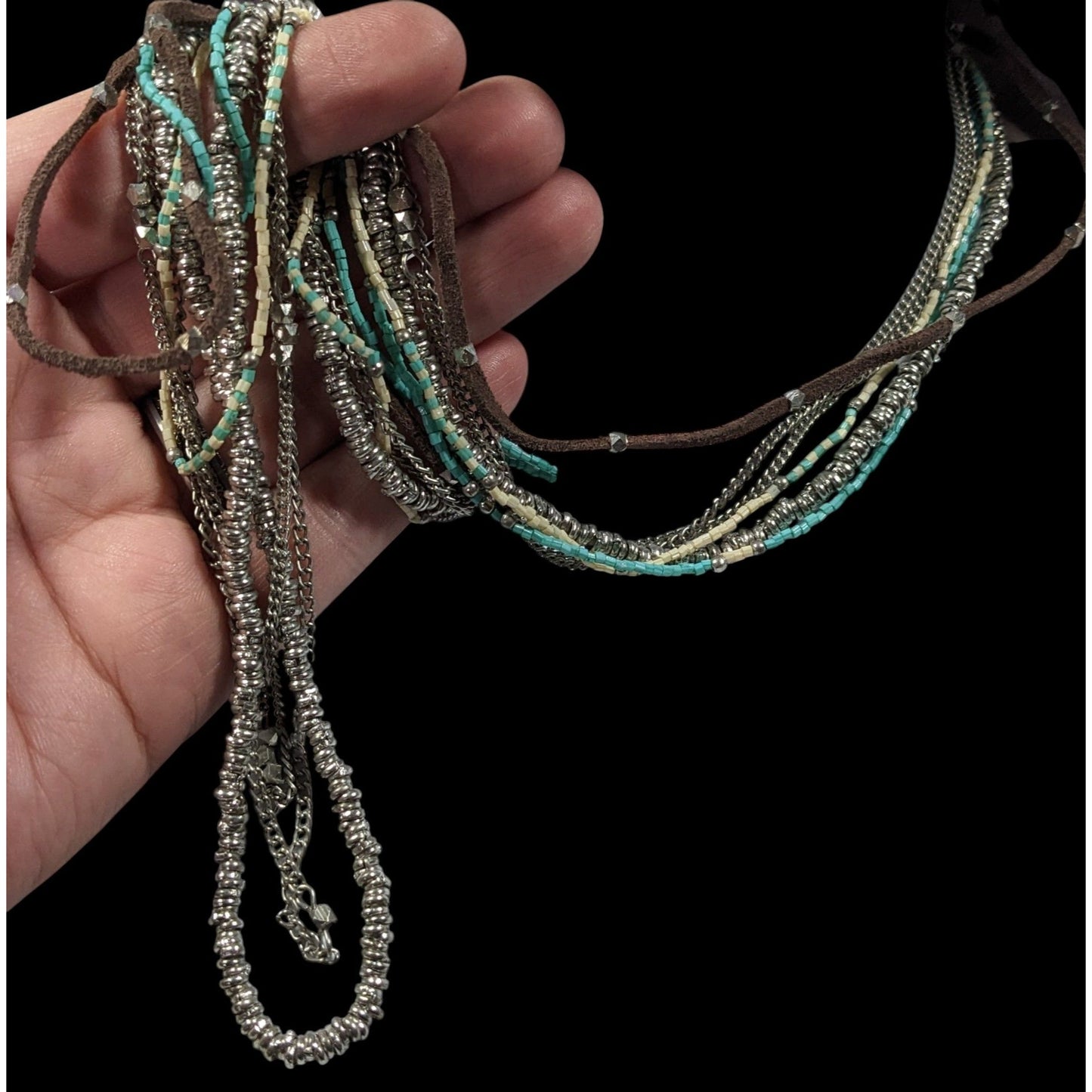 Jean Day Western Multilayer Bohemian Bead And Chain Necklace