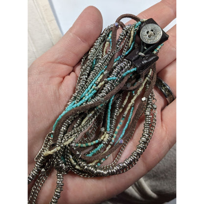 Jean Day Western Multilayer Bohemian Bead And Chain Necklace