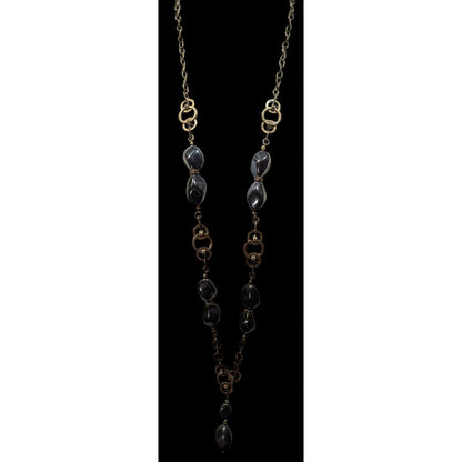 Chico's Modern Glam Faux Hematite And Rhinestone Necklace