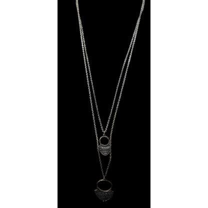 Multi Layer Tribal Shield Pendant Artisan Necklace Bohemian Statement Jewelry