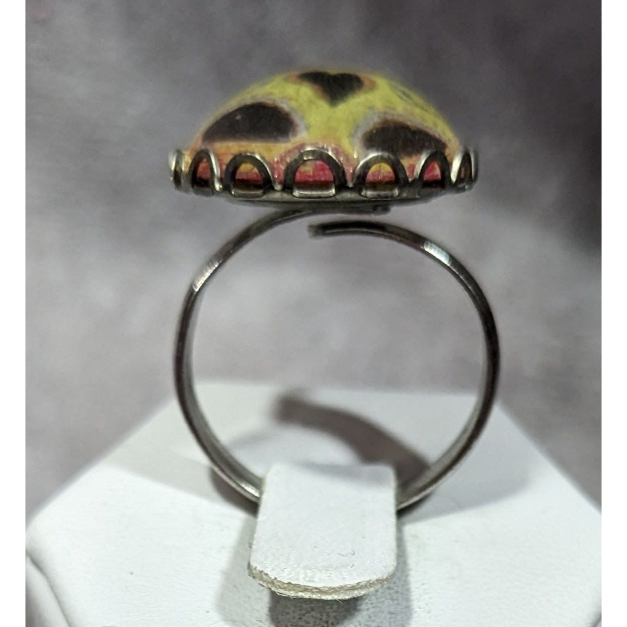 Gothic Sugar Skull Dome Cabochon Adjustable Ring Size 8