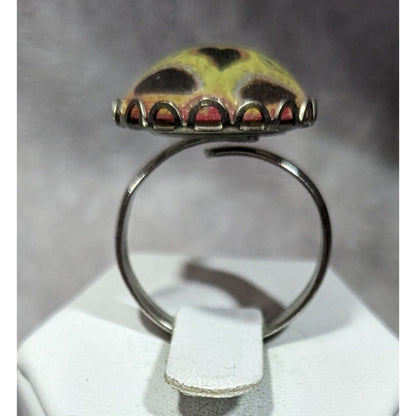 Gothic Sugar Skull Dome Cabochon Adjustable Ring Size 8