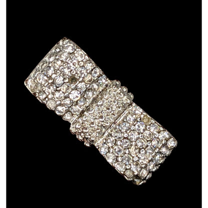 Coquette Glam Rhinestone Pave Bow Ring Size 7