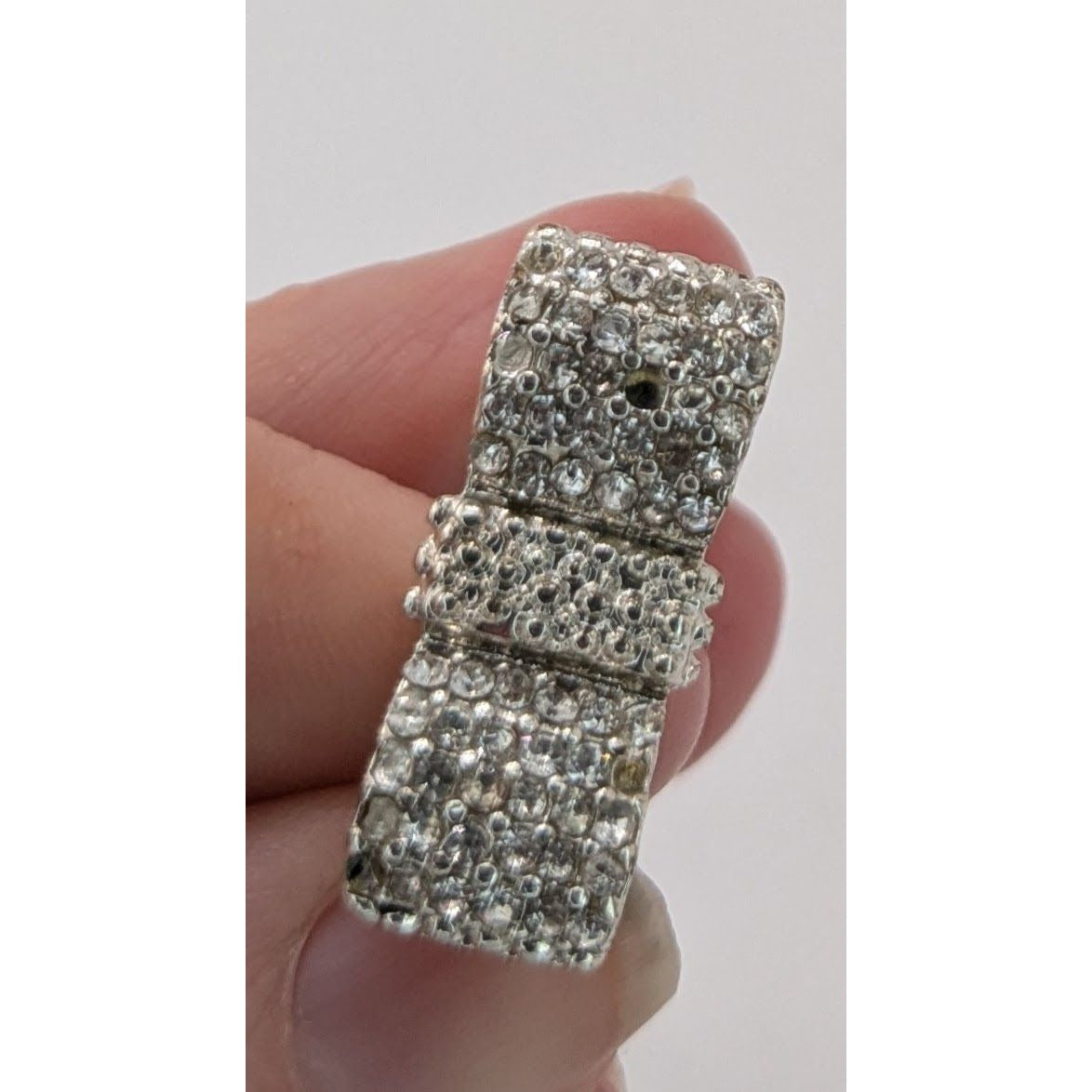 Coquette Glam Rhinestone Pave Bow Ring Size 7