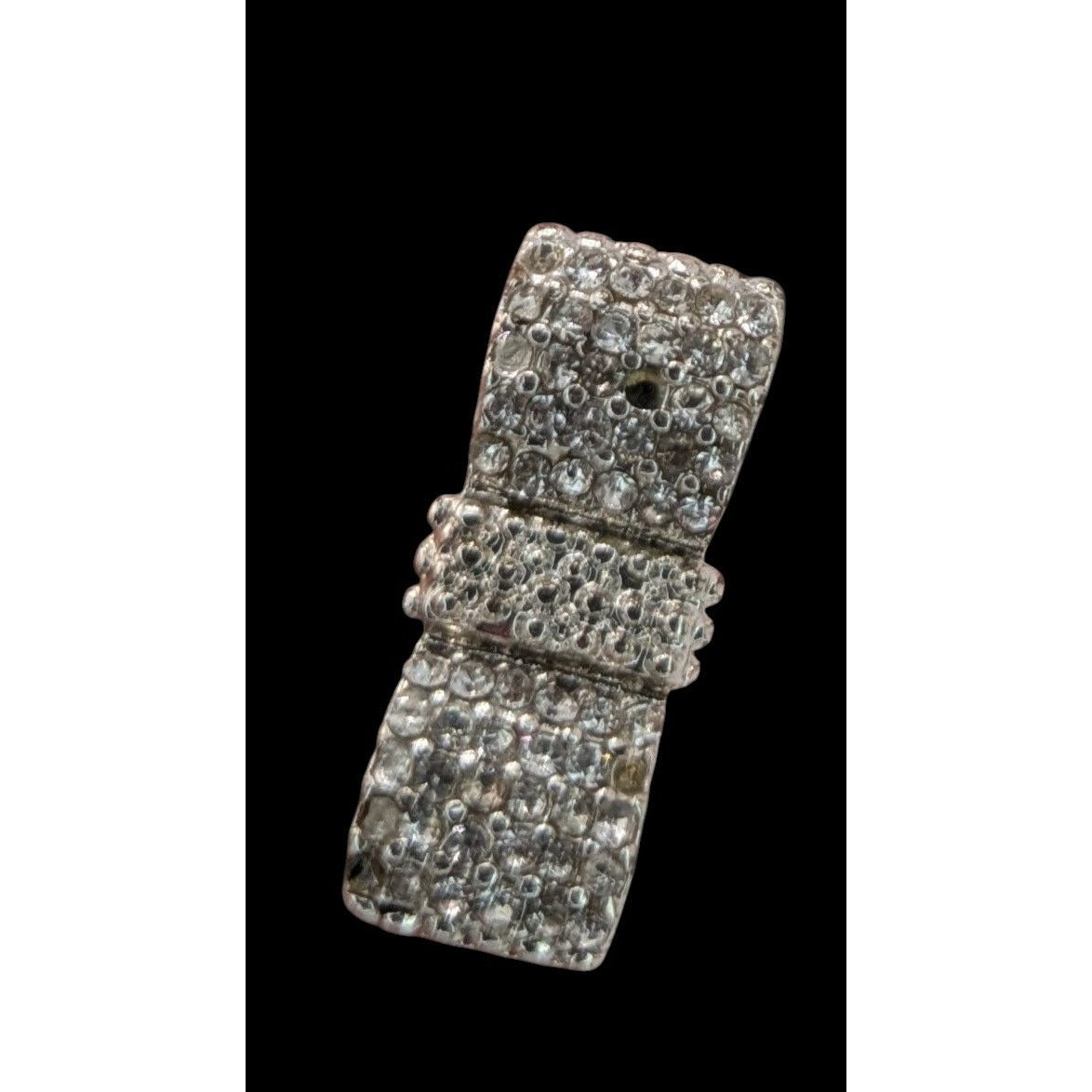 Coquette Glam Rhinestone Pave Bow Ring Size 7
