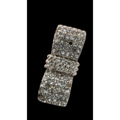 Coquette Glam Rhinestone Pave Bow Ring Size 7