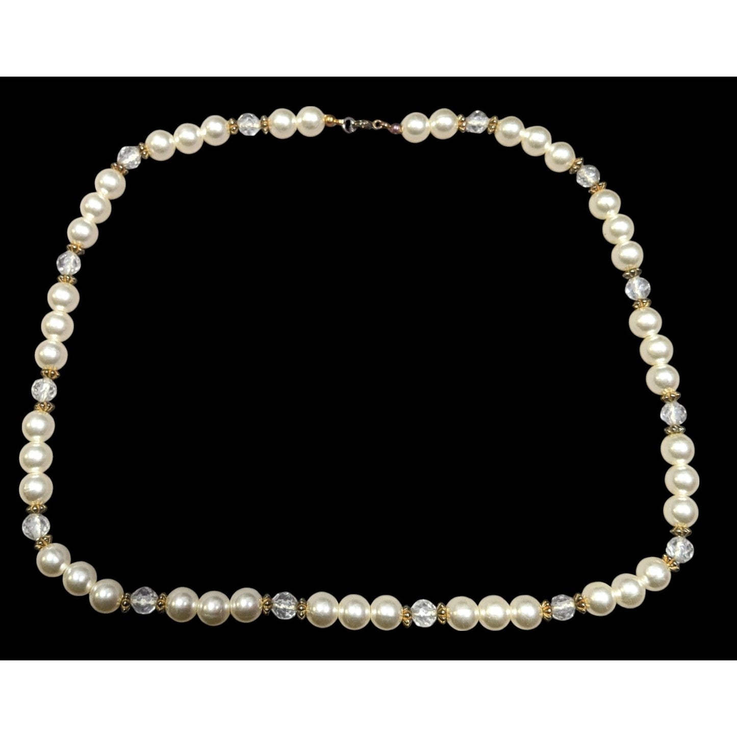 Elegant Old Hollywood Faux Pearl Beaded Necklace