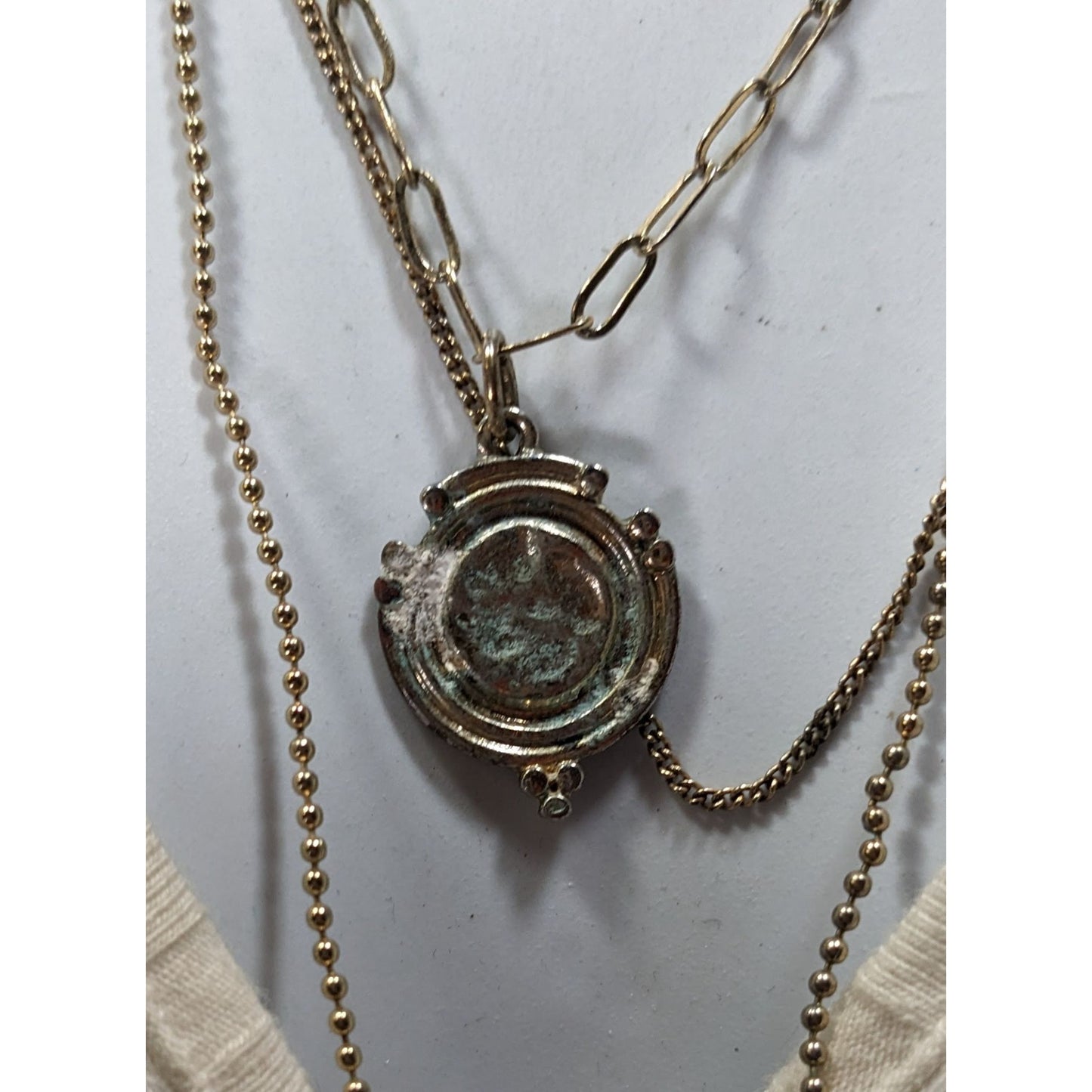 Layered Glam Rhinestone Chain And Charm Necklace