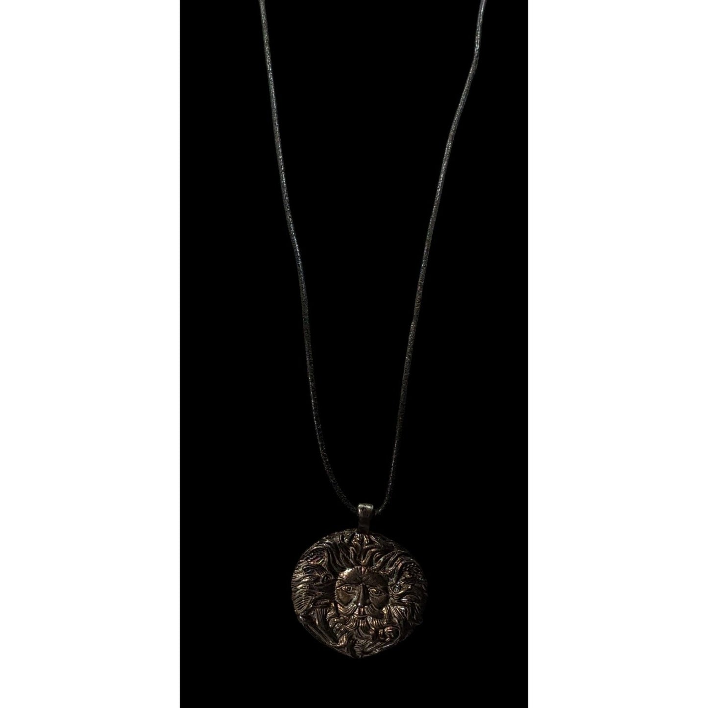 Vintage 90s Pagan Sun God Pendant Necklace Signed