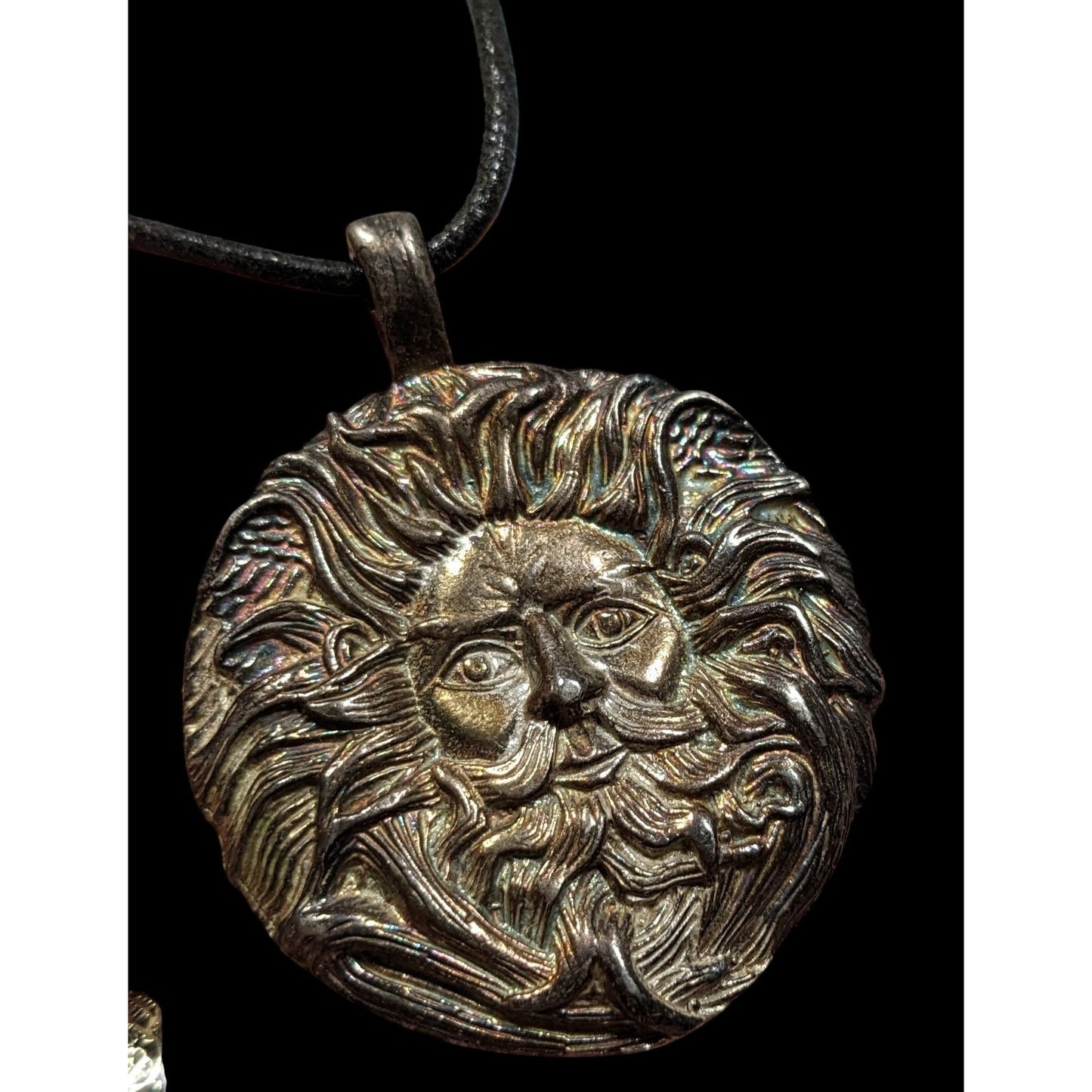 Vintage 90s Pagan Sun God Pendant Necklace Signed
