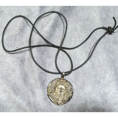 Vintage 90s Pagan Sun God Pendant Necklace Signed