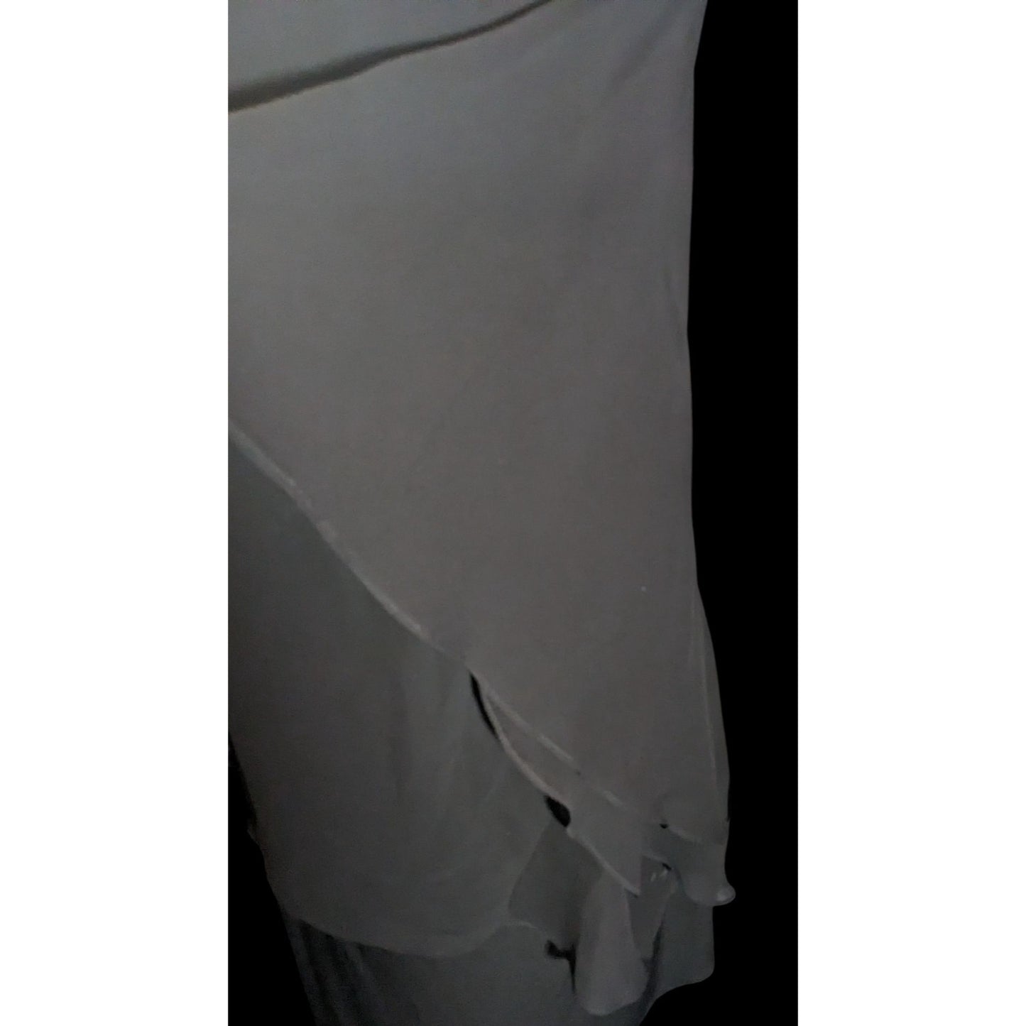 Vintage Glam Goth Glamour Nights Layered Chiffon Cocktail Dress With Rhinestone Accents