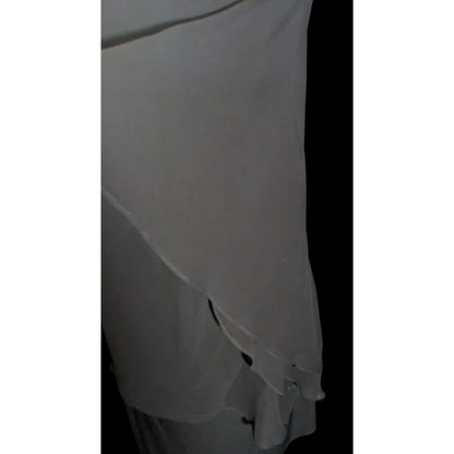 Vintage Glam Goth Glamour Nights Layered Chiffon Cocktail Dress With Rhinestone Accents