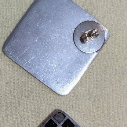 Vintage Black Square Mod Earrings With Mother Of Pearl Accents