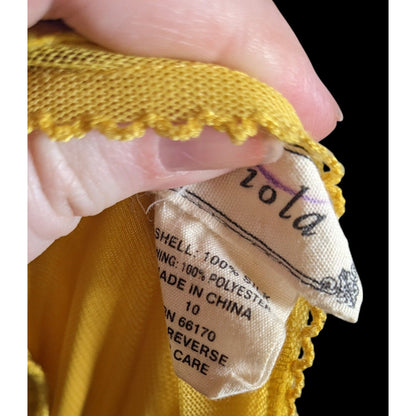 Viola Anthropologie Yellow Silk Vintage Style Dress