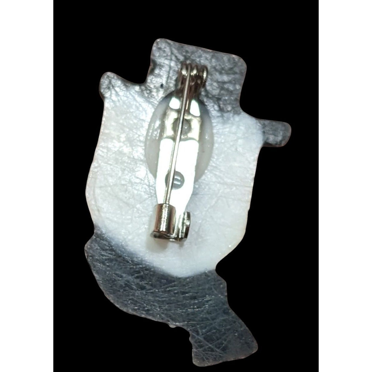 Vintage Handmade Metallic Snowman Face Brooch