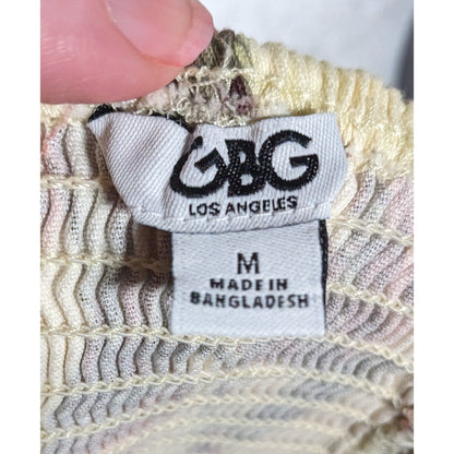 GBE Los Angeles 90s Style Cream And Pink Floral Dress Size Medium