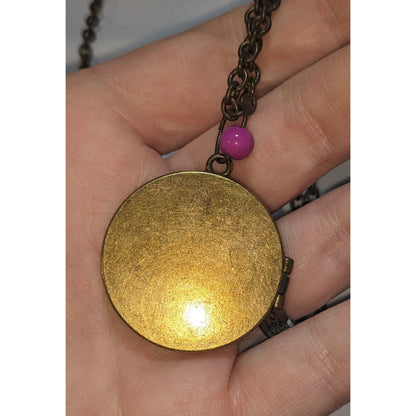 Steampunk Octopus Locket Necklace Gold Nautical Embossed Pendant