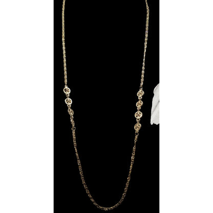Classic Snail Chain Gold Tone With Floral Charm Accents