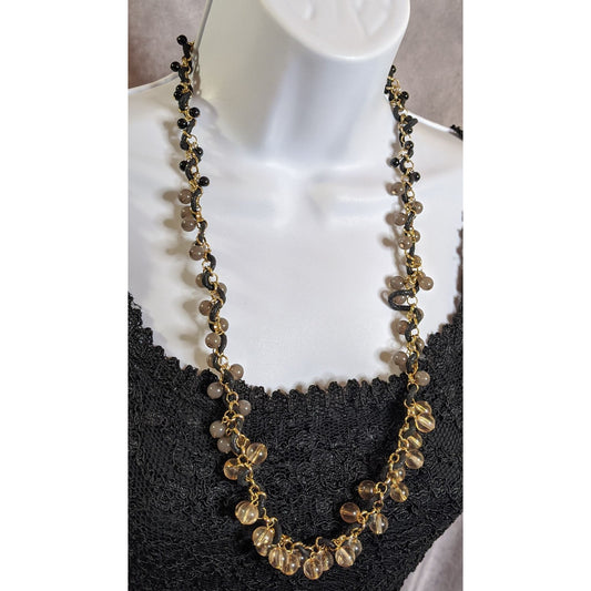 Vintage Coldwater Creek Grey Beaded Necklace