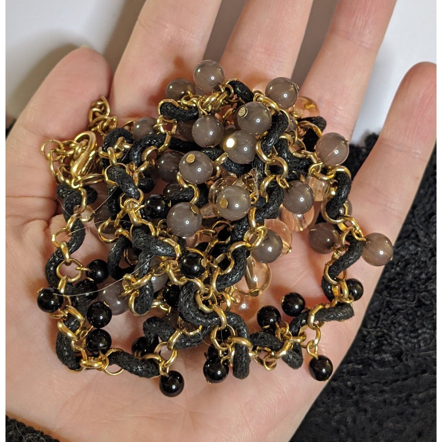 Vintage Coldwater Creek Grey Beaded Necklace