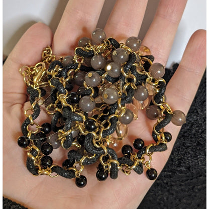 Vintage Coldwater Creek Grey Beaded Necklace
